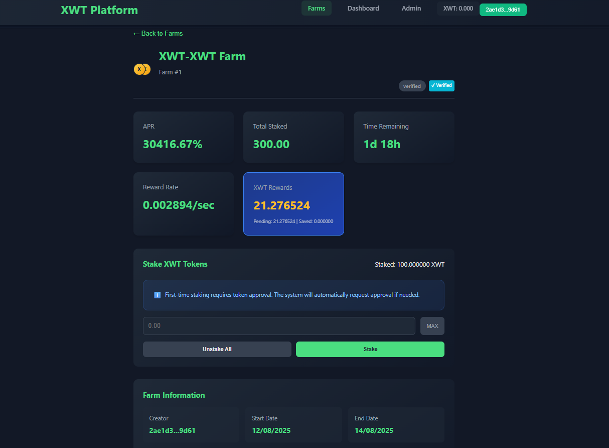 Token Staking Feature